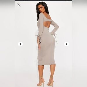 Fashion Nova Taupe Midi Dress